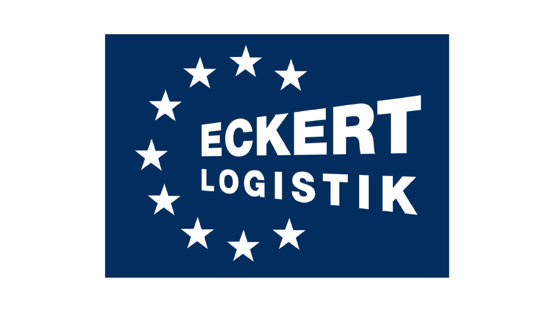 Zwölf weiße Sterne im Kreis auf dunkelblauem Hintergrund mit weißer Schrift in der Mitte