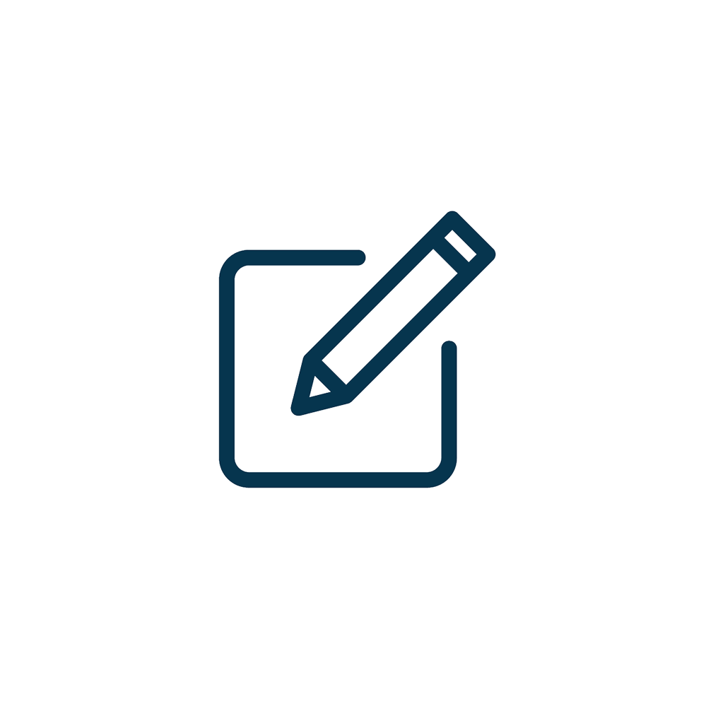 Stift auf Dokument als Symbol für Planung und Bearbeitung
