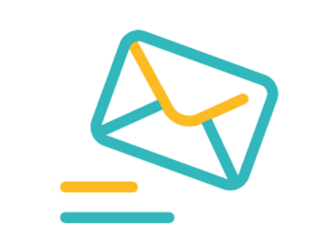 Newsletter Das Icon zeigt einen Briefumschlag. Unter dem Briefumschlag auf der linken Seite bis mittig unter dem Umschlag befinden sich zwei Linien. Dies soll die Schnelligkeit verdeutlichen, mit dem der Umschlag unterwegs ist. Das Icon steht für den Newsletter von naturenergie, damit man stets auf dem Laufenden ist.