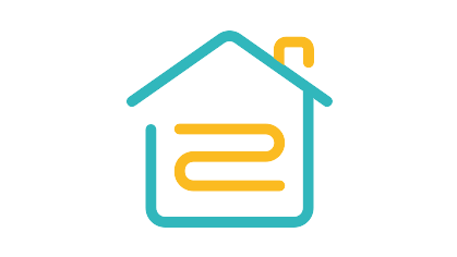 Ein Icon mit einem Haus mit Schornstein und einer Heizspirale in der Mitte. Das Icon steht symbolisch für die Bemühungen von naturenergie, die Wärmeversorgung nachhaltig, effizient und komfortabel zugleich zu gestalten.