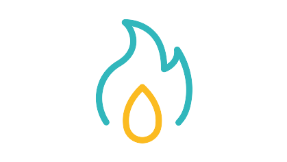 Ein Icon mit einer kleinen Flamme, umrahmt von einer größeren Flamme. Das Icon steht symbolisch für die Gastarife, die naturenergie den Kunden anbietet.