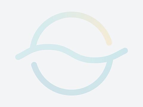 Abstraktes Linienlogo mit Farbverlauf Abstraktes Logo aus zwei geschwungenen Linien mit Farbverlauf