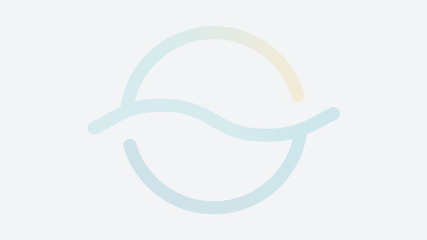 Abstraktes Logo aus zwei geschwungenen Linien mit Farbverlauf