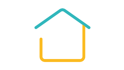 Ein Icon mit zwei Linien. Eine Linie ist als offenes Dreieck geformt und die andere Linie als halbes Rechteck. Das Icon soll ein Haus darstellen und symbolisiert das Zuhause und steht für die Dienstleistungen, die naturenergie im Bereich Bauen und Wohnen anbietet. 